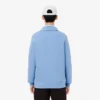 Herrsweatshirt i ribbad bomull med polokrage Herrsweatshirt i ribbad bomull med polokrage