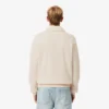 Herrsweatshirt i ribbad bomull med polokrage Herrsweatshirt i ribbad bomull med polokrage