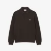 Herrsweatshirt i ribbad bomull med polokrage Herrsweatshirt i ribbad bomull med polokrage