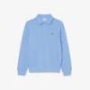 Herrsweatshirt i ribbad bomull med polokrage Herrsweatshirt i ribbad bomull med polokrage