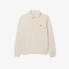 Herrsweatshirt i ribbad bomull med polokrage Herrsweatshirt i ribbad bomull med polokrage