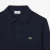 Herrsweatshirt i ribbad bomull med polokrage Herrsweatshirt i ribbad bomull med polokrage