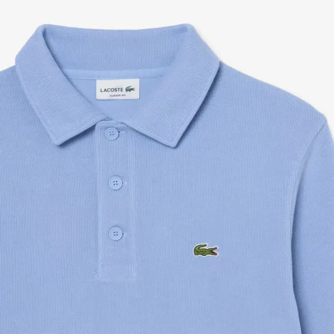 Herrsweatshirt i ribbad bomull med polokrage Herrsweatshirt i ribbad bomull med polokrage