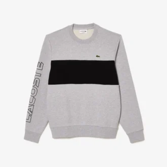 Herrsweatshirt med färgblock och rund hals