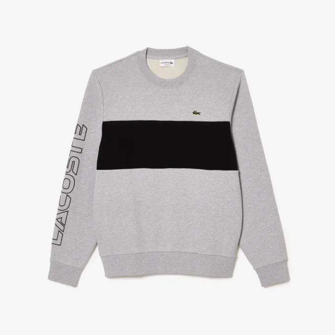 Herrsweatshirt med färgblock och rund hals Herrsweatshirt med färgblock och rund hals