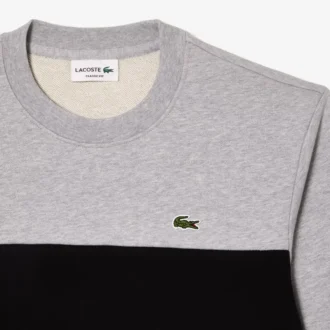 Herrsweatshirt med färgblock och rund hals