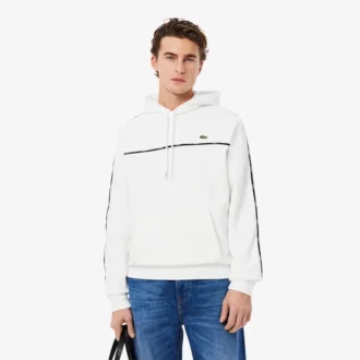 Herrsweatshirt med klassisk passform, logotyp och ränder