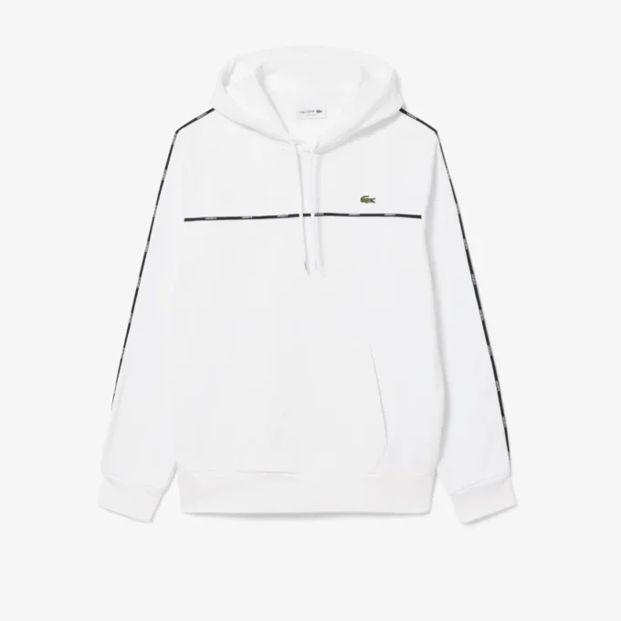 Herrsweatshirt med klassisk passform, logotyp och ränder Herrsweatshirt med klassisk passform, logotyp och ränder