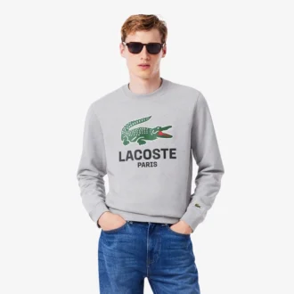 Herrsweatshirt med rund hals och klassisk passform