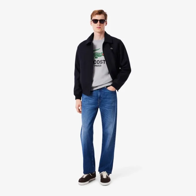 Herrsweatshirt med rund hals och klassisk passform Herrsweatshirt med rund hals och klassisk passform