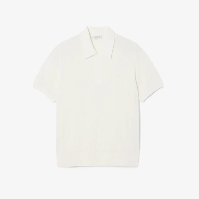 Herrtröja i mjuk ribbad stickning med polokrage Herrtröja i mjuk ribbad stickning med polokrage