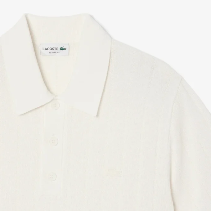 Herrtröja i mjuk ribbad stickning med polokrage Herrtröja i mjuk ribbad stickning med polokrage