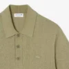 Herrtröja i mjuk ribbad stickning med polokrage Herrtröja i mjuk ribbad stickning med polokrage