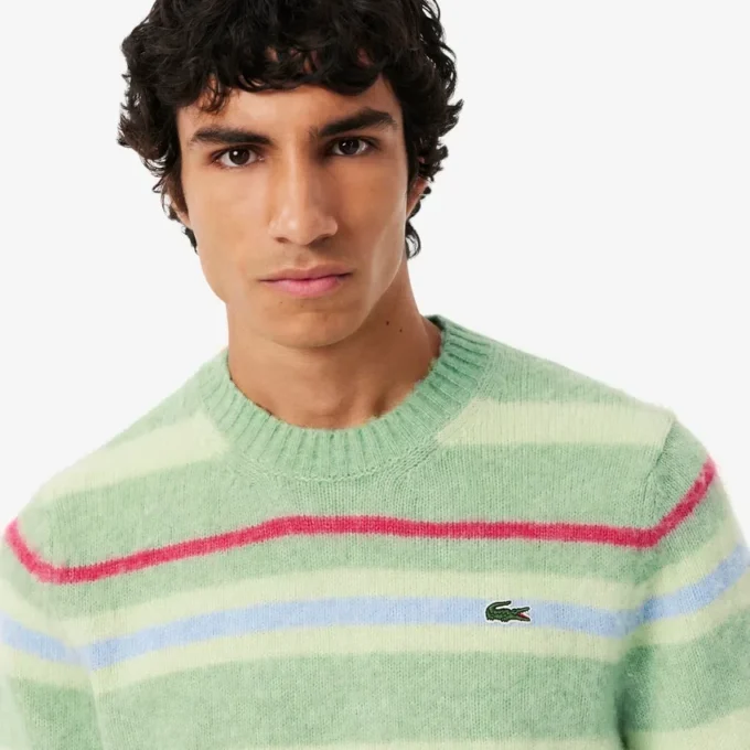 Herrtröja i randig alpackaull Herrtröja i randig alpackaull