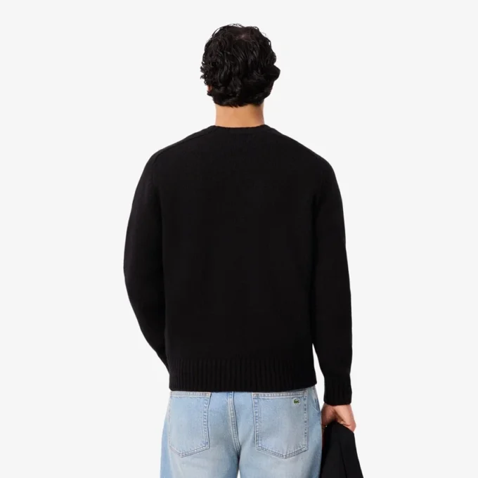 Herrtröja i ull med intarsia-mönster Herrtröja i ull med intarsia-mönster