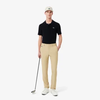 Herrtröja med korta ärmar, polokrage och golfmönster