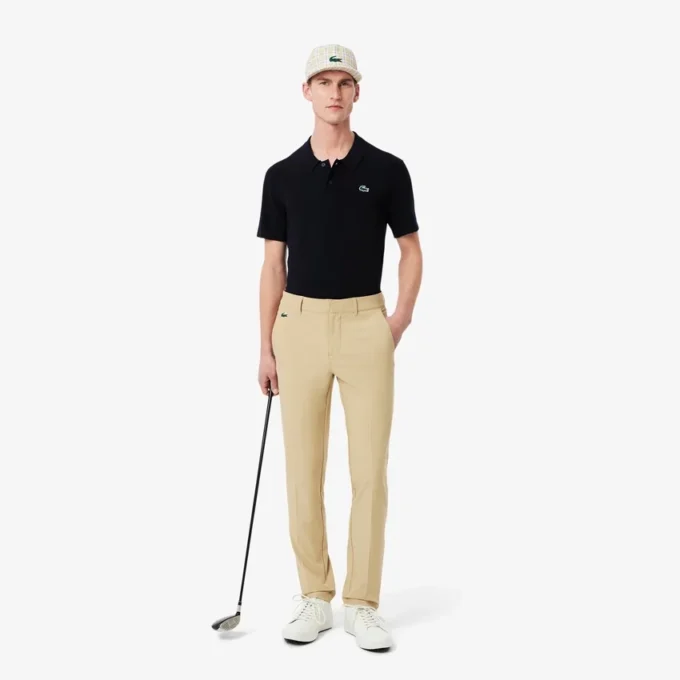 Herrtröja med korta ärmar, polokrage och golfmönster Herrtröja med korta ärmar, polokrage och golfmönster