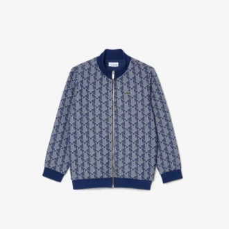 Höghalsad Paris Monogram-Sweatshirt för barn med dragkedja