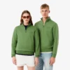 Höghalsad sweatshirt med dragkedja och prägling