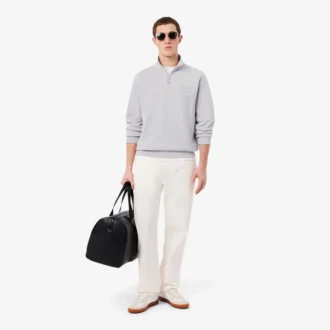 Höghalsad sweatshirt med dragkedja och prägling