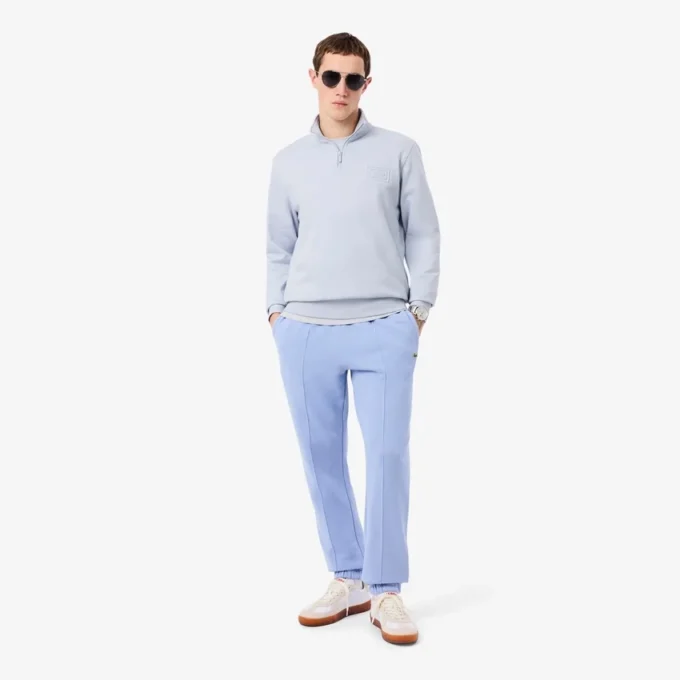 Höghalsad sweatshirt med dragkedja och prägling
