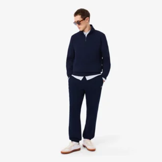 Höghalsad sweatshirt med dragkedja och prägling