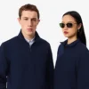 Höghalsad sweatshirt med dragkedja och prägling