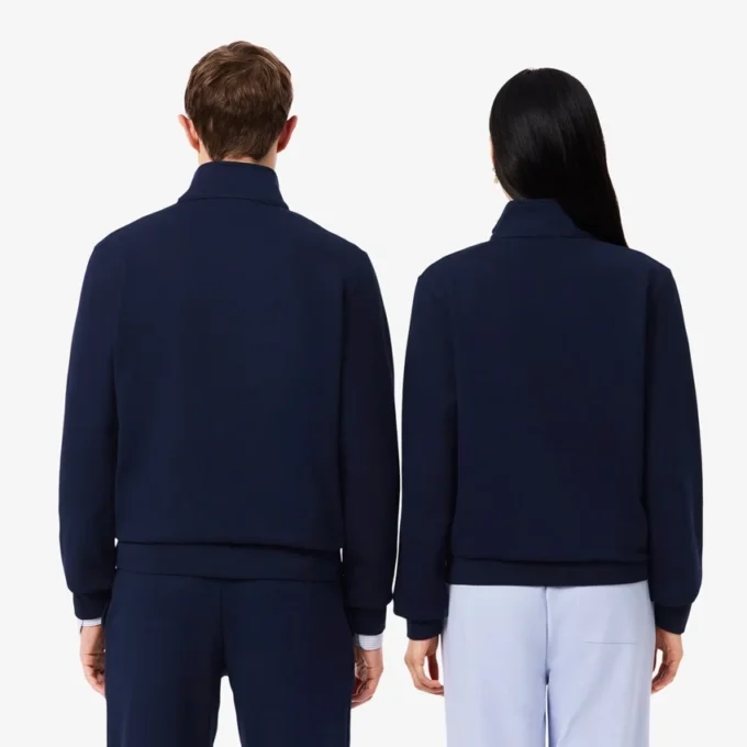 Höghalsad sweatshirt med dragkedja och prägling