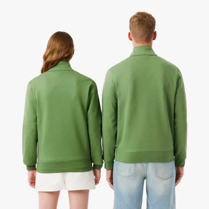 Höghalsad sweatshirt med dragkedja och prägling