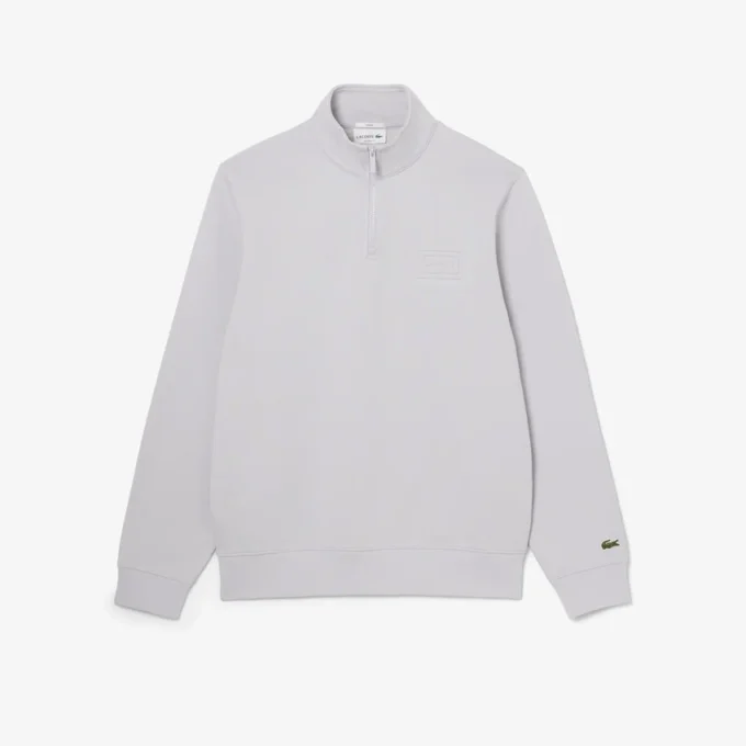 Höghalsad sweatshirt med dragkedja och prägling