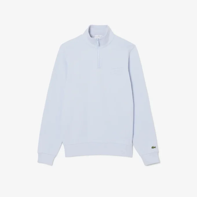 Höghalsad sweatshirt med dragkedja och prägling