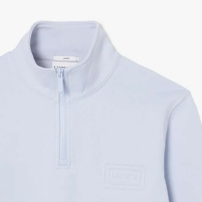 Höghalsad sweatshirt med dragkedja och prägling