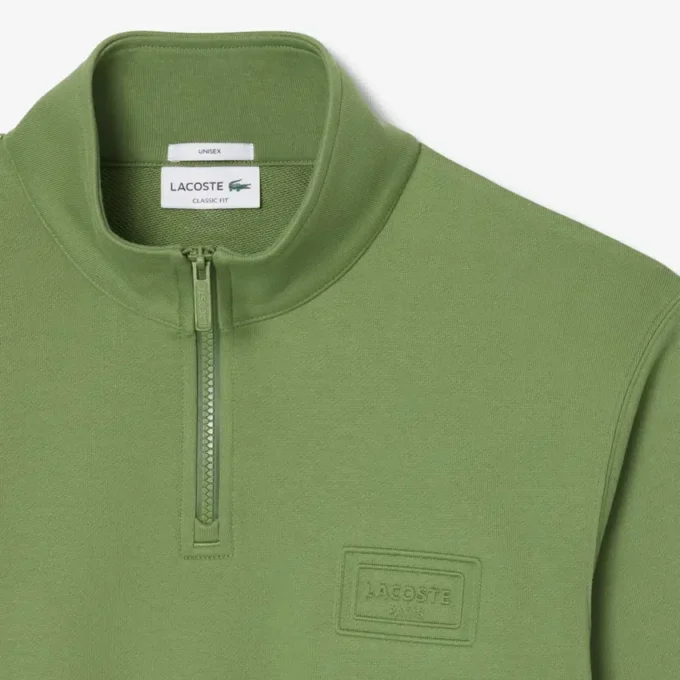 Höghalsad sweatshirt med dragkedja och prägling