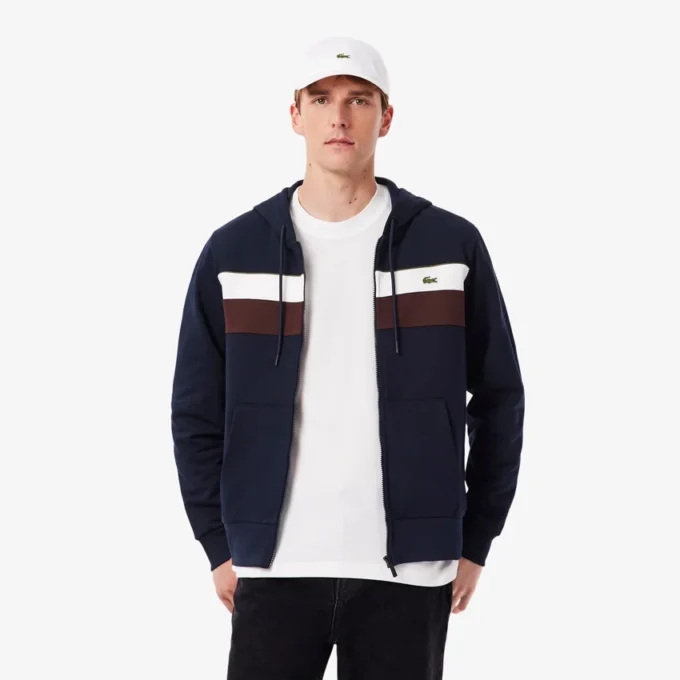 Hoodie med dragkedja och färgblock för herr Hoodie med dragkedja och färgblock för herr