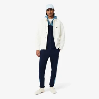 Hoodie med dragkedja och färgblock för herr