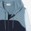 Hoodie med dragkedja och färgblock för herr