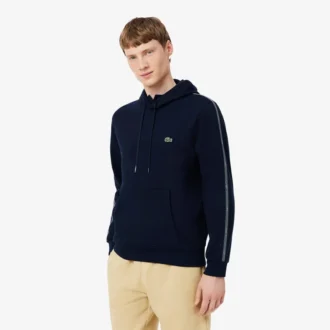 Hoodie med logostripe och dragkedja