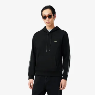 Hoodie med logostripe och dragkedja