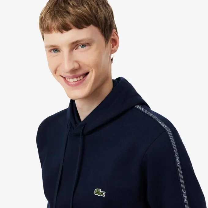 Hoodie med logostripe och dragkedja