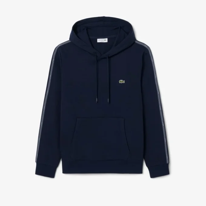 Hoodie med logostripe och dragkedja