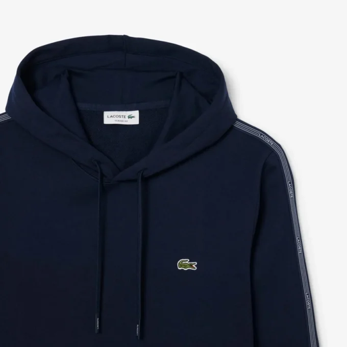 Hoodie med logostripe och dragkedja