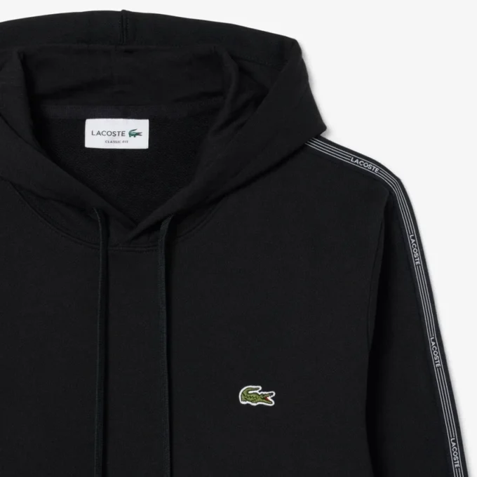 Hoodie med logostripe och dragkedja