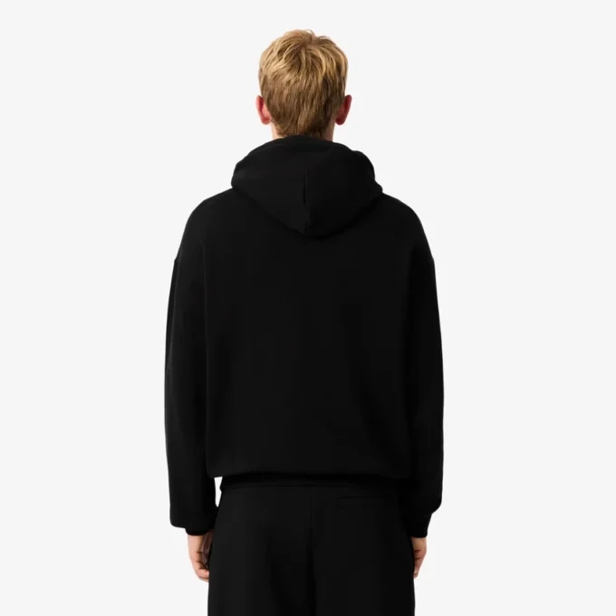 Huvtröja i fleece med tryck för herr