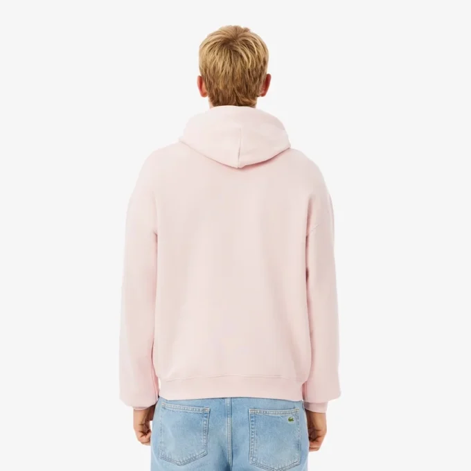Huvtröja i fleece med tryck för herr