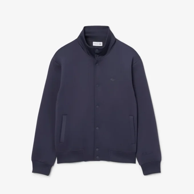Jacka med hög krage och broderad logotyp Jacka med hög krage och broderad logotyp