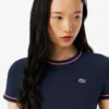 Jersey-T-shirt med kontrastkant för dam