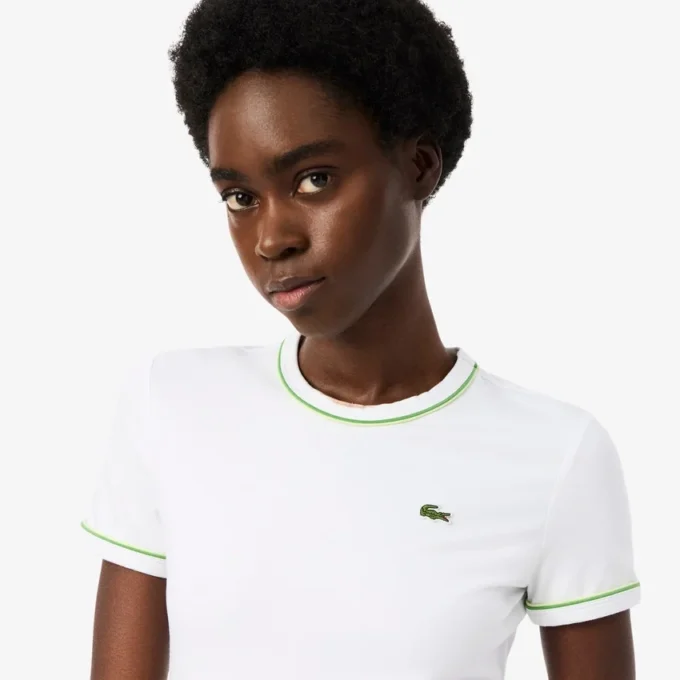 Jersey-T-shirt med kontrastkant för dam