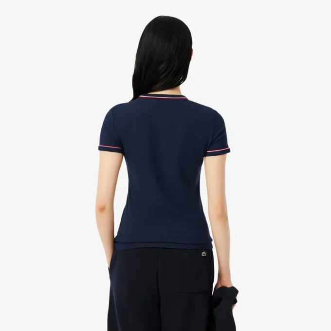 Jersey-T-shirt med kontrastkant för dam