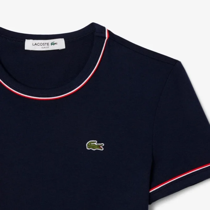 Jersey-T-shirt med kontrastkant för dam