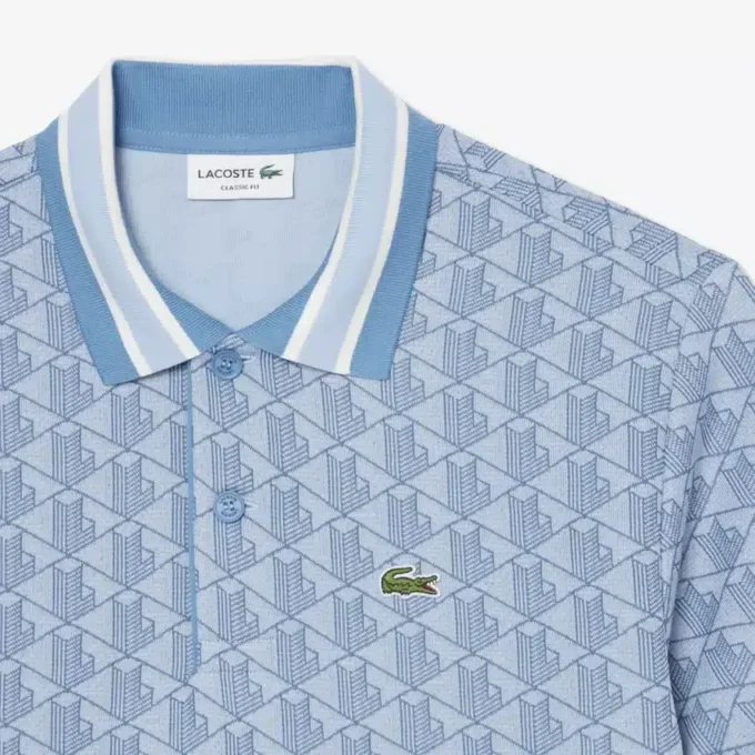 Klassisk pikétröja för män med monogram Klassisk pikétröja för män med monogram